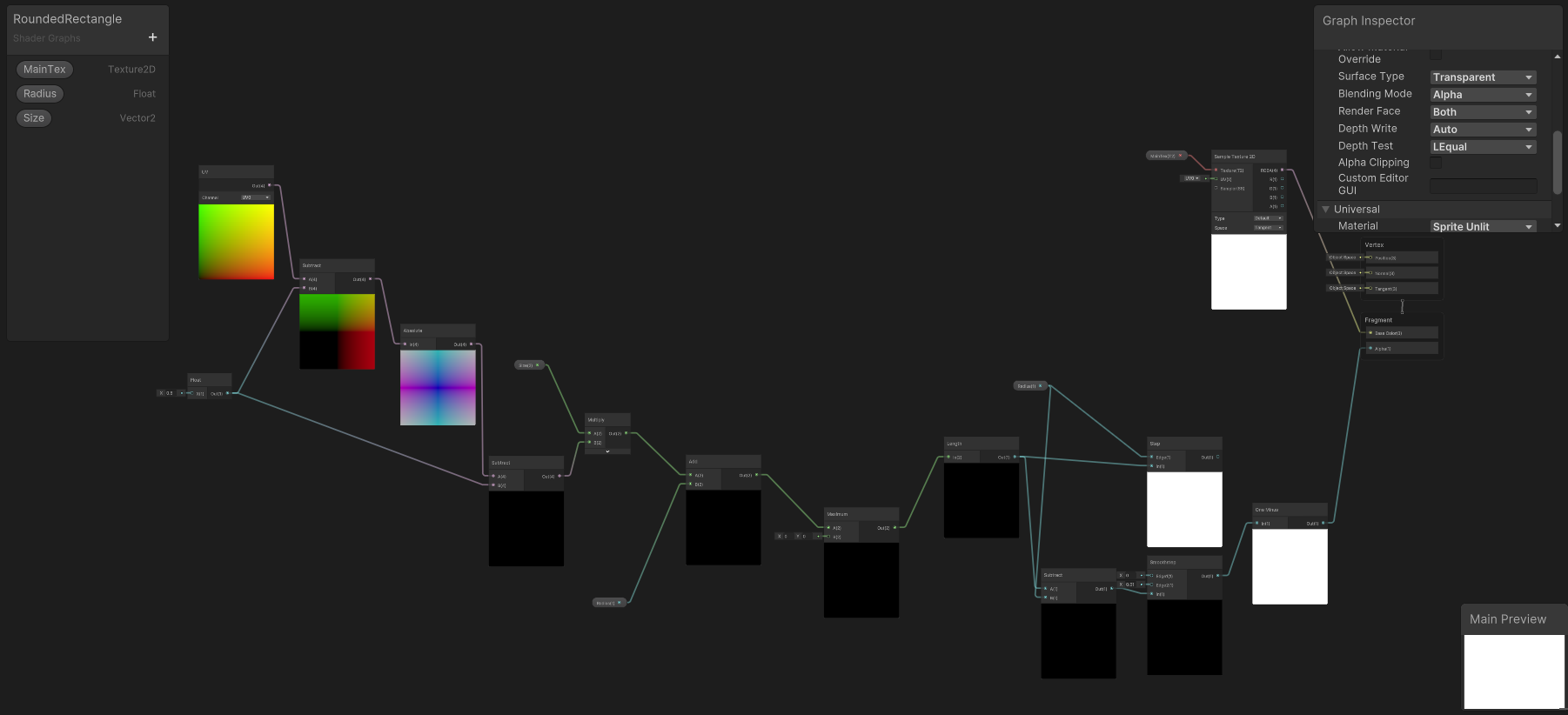 Unity3D：UGUI圆角矩形ImagePro（使用ShaderGraph实现，支持长方形）